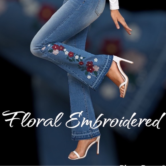 New Flare Leg embroidery jeans - Picture 2 of 5